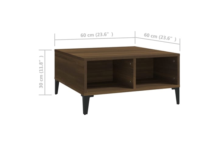 Sohvapöytä ruskea tammi 60x60x30 cm lastulevy - Ruskea - Huonekalut - Pöytä & ruokailuryhmä - Sohvapöytä