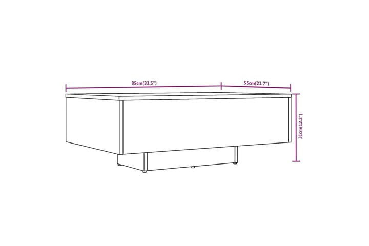 Sohvapöytä ruskea tammi 85x55x31 cm tekninen puu - Ruskea - Huonekalut - Pöytä & ruokailuryhmä - Sohvapöytä