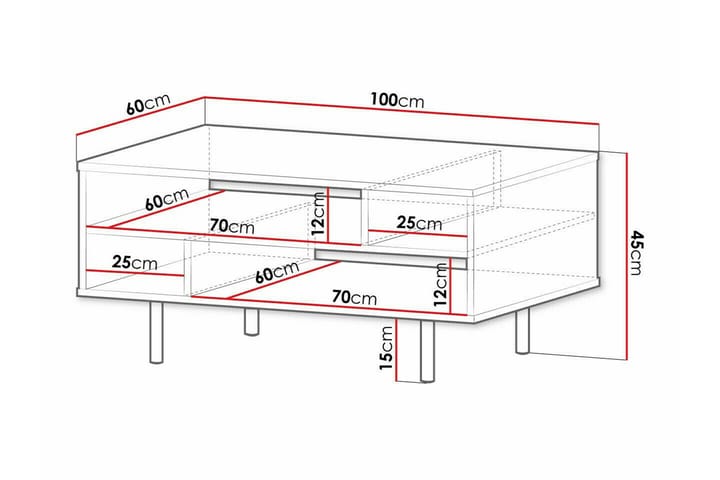 Sohvapöytä Staffin 60 cm - Musta - Huonekalut - Pöytä & ruokailuryhmä - Sohvapöytä