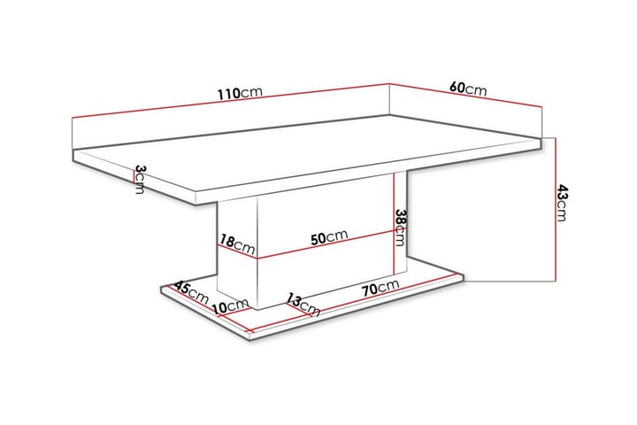 Sohvapöytä Tallow 60 cm - Ruskea - Huonekalut - Pöytä & ruokailuryhmä - Sohvapöytä