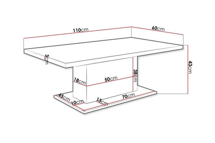 Sohvapöytä Tallow 60 cm - Ruskea - Huonekalut - Pöytä & ruokailuryhmä - Sohvapöytä