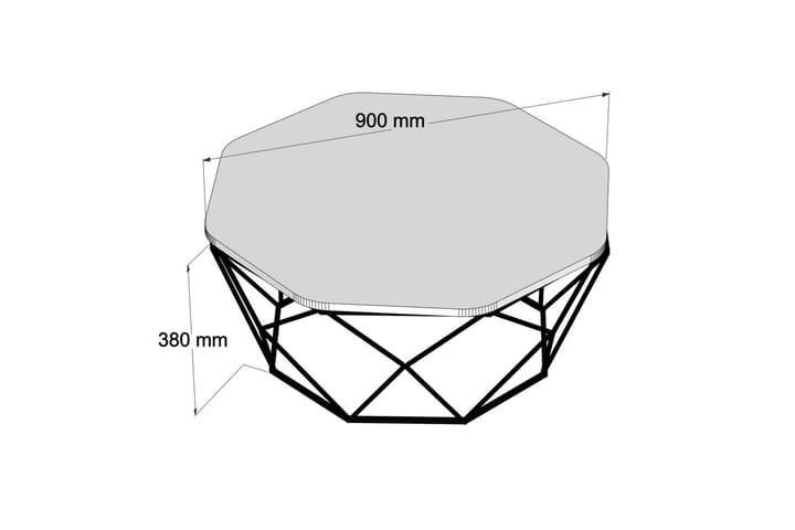 Sohvapöytä Tanamo 90 cm Kulmikas - Harmaa/Musta - Huonekalut - Pöytä & ruokailuryhmä - Sohvapöytä