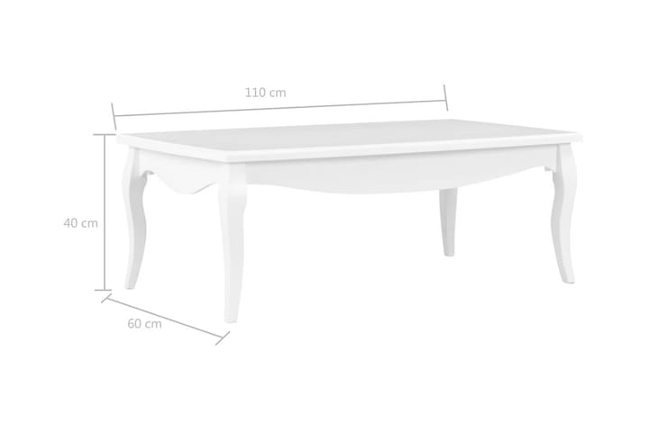 Sohvapöytä valkoinen 110x60x40 cm täysi mänty - Valkoinen - Huonekalut - Pöytä & ruokailuryhmä - Sohvapöytä