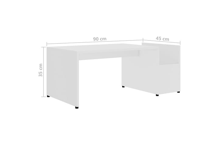 Sohvapöytä valkoinen 90x45x35 cm lastulevy - Valkoinen - Huonekalut - Pöytä & ruokailuryhmä - Sohvapöytä