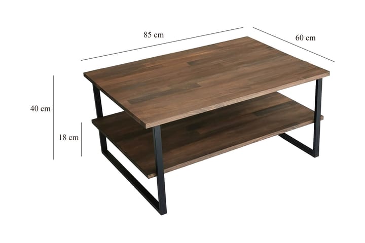 Sohvapöytä Wanite 85x60x85 cm - Ruskea - Sohvapöytä
