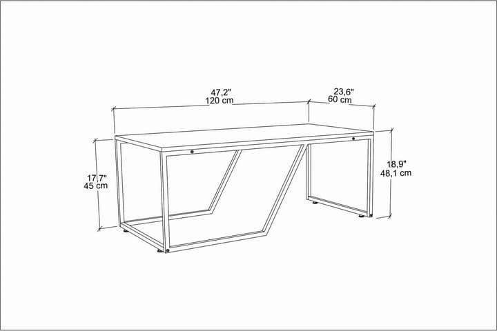 Sohvapöytä Zakkum 60x48x120 cm - Musta - Huonekalut - Pöytä & ruokailuryhmä - Sohvapöytä