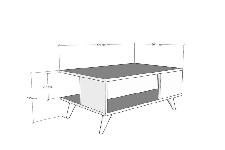 Sohvapöytä Zimona 90x39,5x90 cm - Valkoinen - Huonekalut - Pöytä & ruokailuryhmä - Sohvapöytä