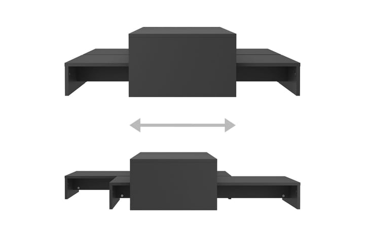 Sohvapöytäsarja harmaa 100x100x26,5 cm lastulevy - Huonekalut - Pöytä & ruokailuryhmä - Sohvapöytä
