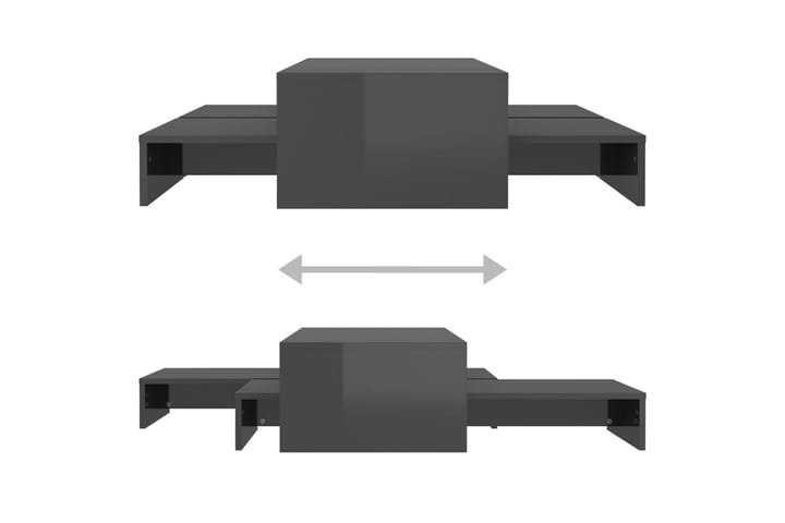 Sohvapöytäsarja korkeakiilto harmaa 100x100x26,5 cm - Huonekalut - Pöytä & ruokailuryhmä - Sohvapöytä