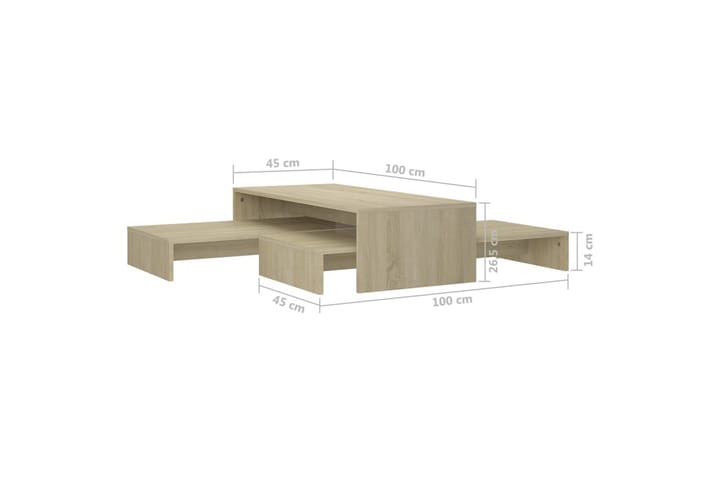 Sohvapöytäsarja Sonoma-tammi 100x100x26,5 cm lastulevy - Huonekalut - Pöytä & ruokailuryhmä - Sohvapöytä