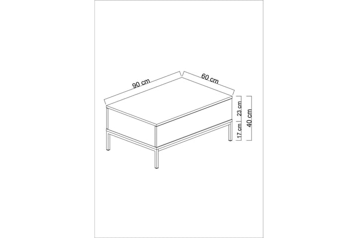 Sohvapöytä Tejmon 90 cm - Vit/Kulta - Sohvapöytä