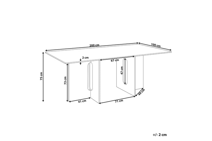 Stettler Ruokapöytä 100x200 cm - Vaalean Ruskea - Huonekalut - Pöytä & ruokailuryhmä - Ruokapöydät & keittiön pöydät