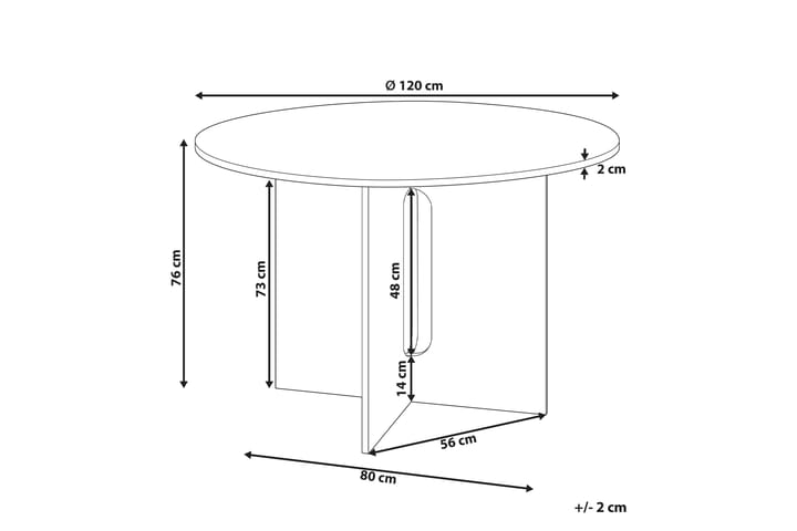 Stettler Ruokapöytä 120 cm Pyöreä - Vaalean Ruskea - Huonekalut - Pöytä & ruokailuryhmä - Ruokapöydät & keittiön pöydät