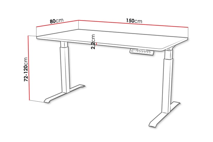 Adrianah Kirjoitusp�öytä 80x150 cm - Musta - Huonekalut - Pöytä & ruokailuryhmä - Työpöytä
 - Tietokonepöytä