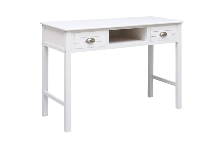 beBasic Työpöytä valkoinen 108x45x76 cm täysi keisaripuu - Valkoinen - Tietokonepöytä
 - Sähköpöytä & säädettävä työpöytä - Kokoontaitettavat pöydät - Kirjoituspöytä - Marmoripöydät