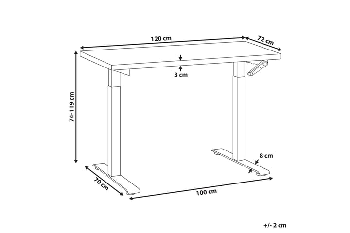 Bina Työpöytä 72x120 cm - Harmaa/Musta - Huonekalut - Pöytä & ruokailuryhmä - Työpöytä
 - Tietokonepöytä