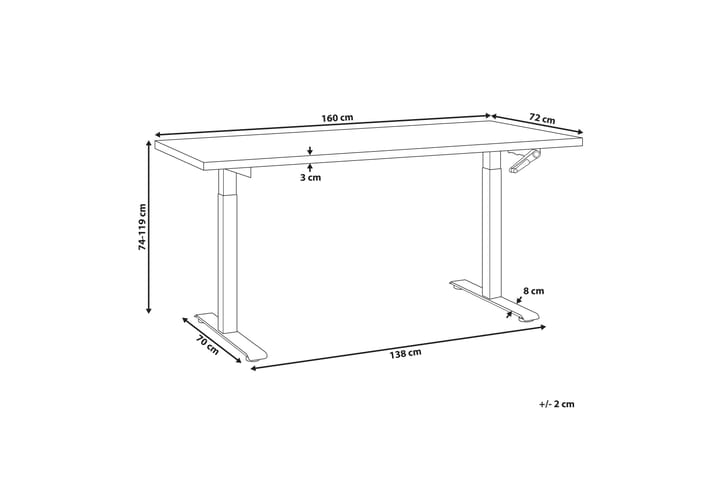 Bina Työpöytä 72x160 cm - Musta - Huonekalut - Pöytä & ruokailuryhmä - Työpöytä
 - Tietokonepöytä