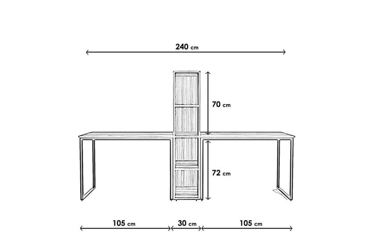 Faisel Kirjoituspöytä 60x240 cm - Musta - Huonekalut - Pöytä & ruokailuryhmä - Työpöytä
 - Tietokonepöytä