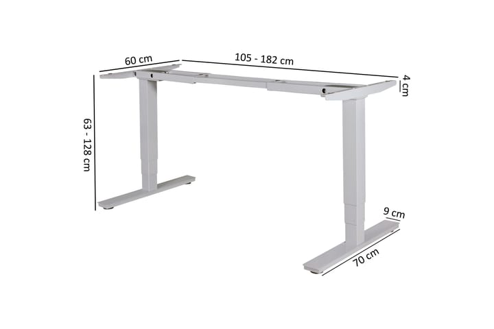 Höj- och Sänkbart Kirjoituspöytä Lyngs 182 cm - Hopea - Huonekalut - Pöytä & ruokailuryhmä - Työpöytä
 - Kirjoituspöytä