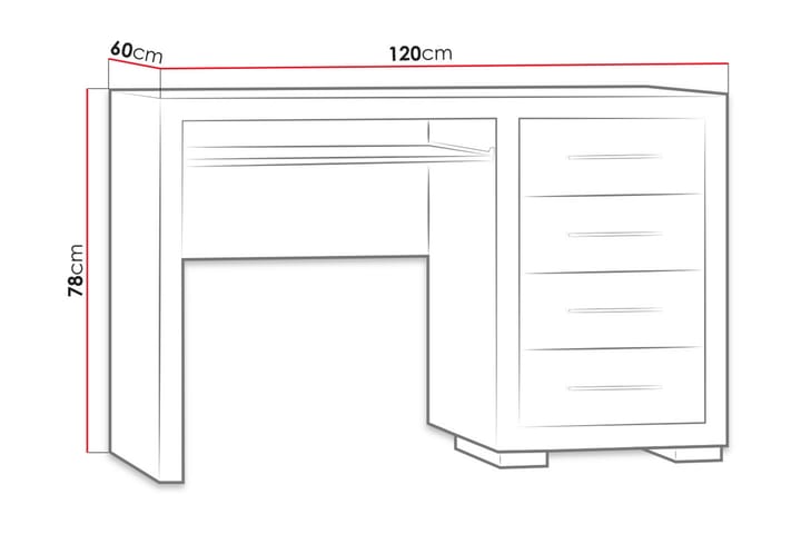 Kirjoituspöytä Ciborro 120 cm Säilytyksellä 4 laatikkoa - Tammenväri/Ruskea - Huonekalut - Pöytä & ruokailuryhmä - Työpöytä
 - Kirjoituspöytä