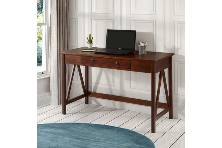 Kirjoituspöytä Kahoru 117 cm - Ruskea - Tietokonepöytä
 - Sähköpöytä & säädettävä työpöytä - Kirjoituspöytä - Kokoontaitettavat pöydät - Marmoripöydät