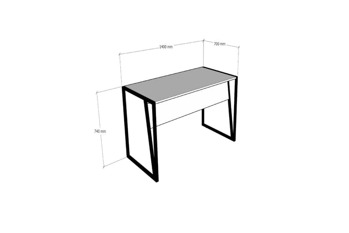 Kirjoituspöytä Kemiri 140 cm - Pähkinänruskea/Musta - Tietokonepöytä
 - Sähköpöytä & säädettävä työpöytä - Kirjoituspöytä - Kokoontaitettavat pöydät - Marmoripöydät