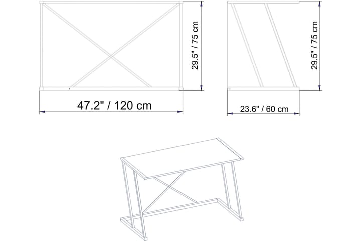Kirjoituspöytä Maglaby 120 cm - Valkoinen - Tietokonepöytä
 - Kirjoituspöytä