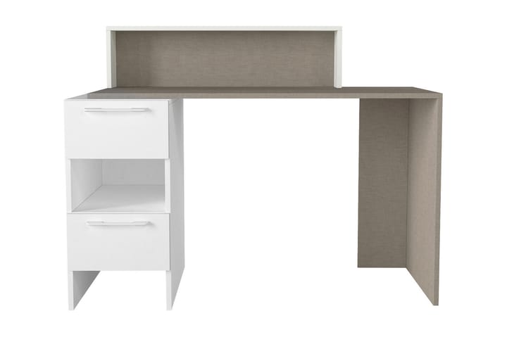 Kirjoituspöytä Mikasa 127 cm Säilytyksellä Hyllyt+ovet - Valkoinen - Tietokonepöytä
 - Sähköpöytä & säädettävä työpöytä - Kirjoituspöytä - Kokoontaitettavat pöydät - Marmoripöydät