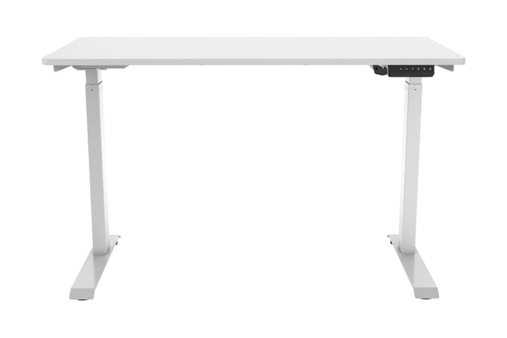 Kirjoituspöytä Shabus 120x60 cm Korkeussäädettävä - Valkoinen - Tietokonepöytä
 - Sähköpöytä & säädettävä työpöytä - Kirjoituspöytä - Kokoontaitettavat pöydät - Marmoripöydät