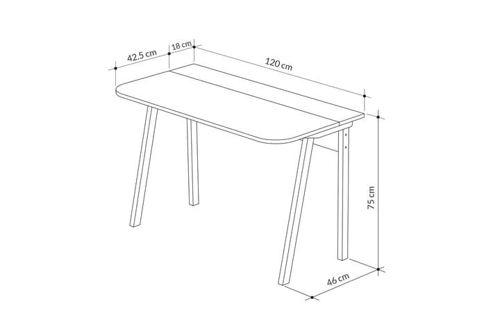 Kirjoituspöytä Shett 120x75x120 cm - Vaaleanruskea - Tietokonepöytä
 - Sähköpöytä & säädettävä työpöytä - Kirjoituspöytä - Kokoontaitettavat pöydät - Marmoripöydät