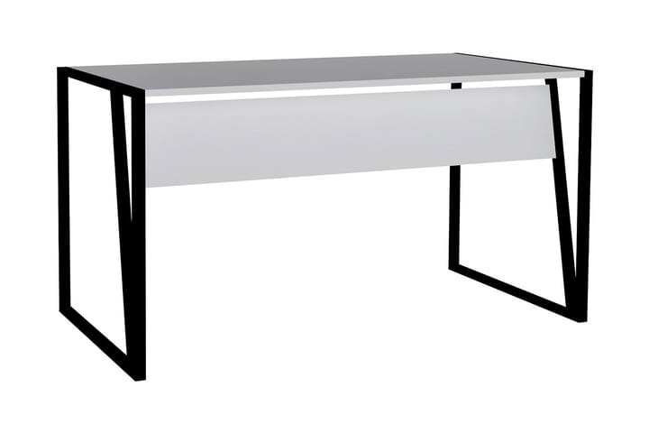 Kirjoituspöytä Tifany 140 cm - Valkoinen/Musta - Tietokonepöytä
 - Sähköpöytä & säädettävä työpöytä - Kirjoituspöytä - Kokoontaitettavat pöydät - Marmoripöydät