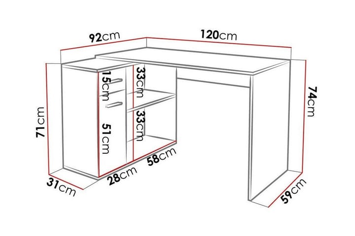 Kirjoituspöytä Wickston 120 cm - Antrasiitti - Huonekalut - Pöytä & ruokailuryhmä - Työpöytä
 - Kirjoituspöytä