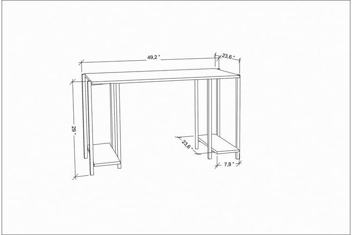 Kirjoituspöytä Yepan 60x73,8x125,2 cm Säilytyksellä - Kulta/Ruskea - Huonekalut - Pöytä & ruokailuryhmä - Työpöytä
 - Kirjoituspöytä