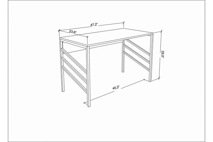 Kirjoituspöytä Yepan 60x74,8x120 cm - Kulta/Antrasiitti - Huonekalut - Pöytä & ruokailuryhmä - Työpöytä
 - Kirjoituspöytä