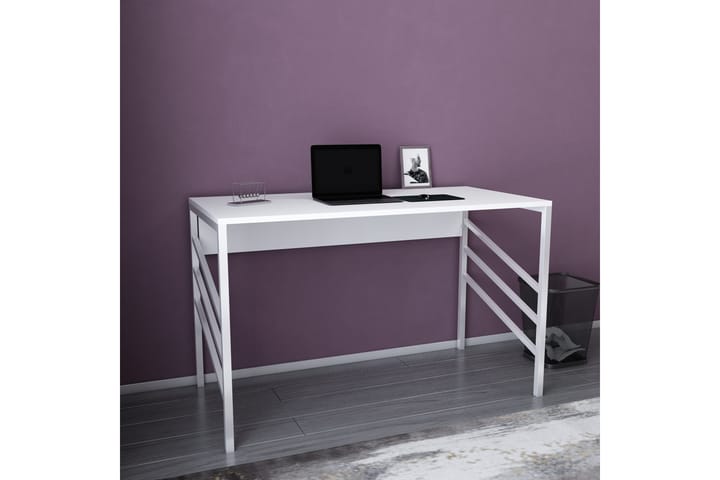 Kirjoituspöytä Yepan 60x74,8x120 cm - Valkoinen - Tietokonepöytä
 - Sähköpöytä & säädettävä työpöytä - Kirjoituspöytä - Kokoontaitettavat pöydät - Marmoripöydät