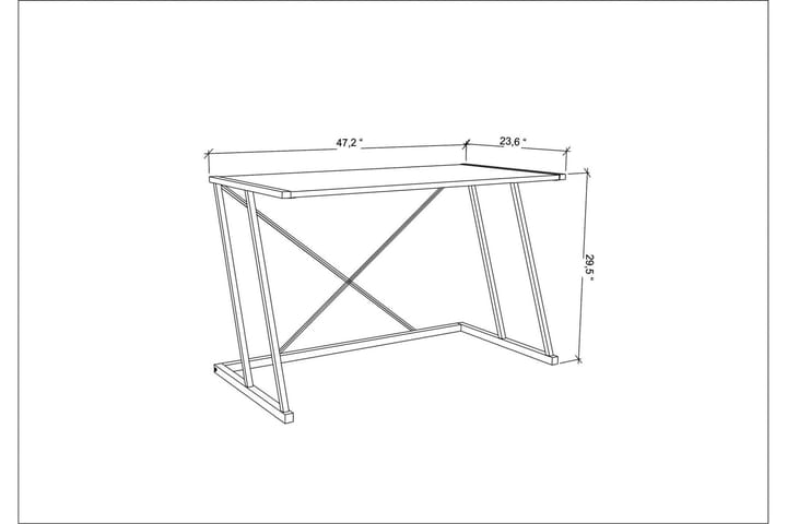 Kirjoituspöytä Yepan 60x75x114 cm - Kulta/Ruskea - Huonekalut - Pöytä & ruokailuryhmä - Työpöytä
 - Kirjoituspöytä