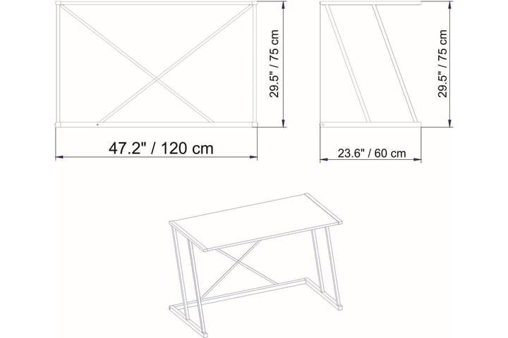 Kirjoituspöytä Yepan 60x75x114 cm Säilytyksellä - Kulta/Antrasiitti - Huonekalut - Pöytä & ruokailuryhmä - Työpöytä
 - Kirjoituspöytä