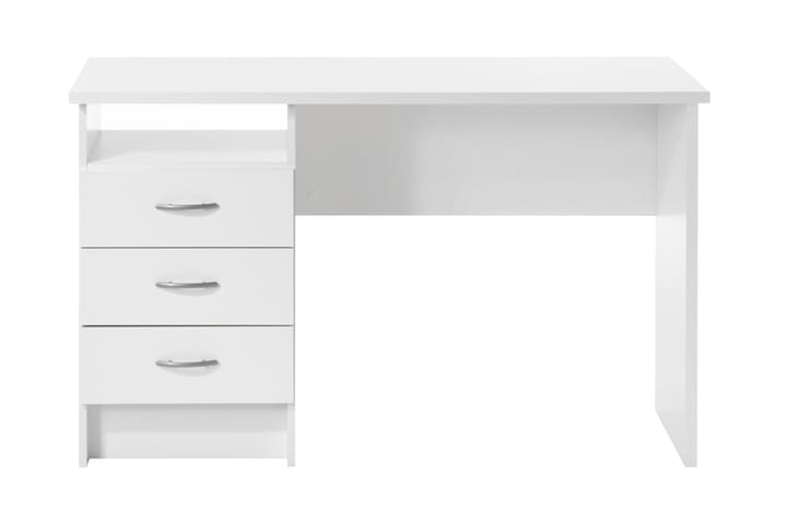 Kirjoituspöytä Praxia 120 cm Säilytyksellä laatikot+Hylly - Valkoinen - Kirjoituspöytä - Tietokonepöytä
 - Kokoontaitettavat pöydät - Sähköpöytä & säädettävä työpöytä - Marmoripöydät
