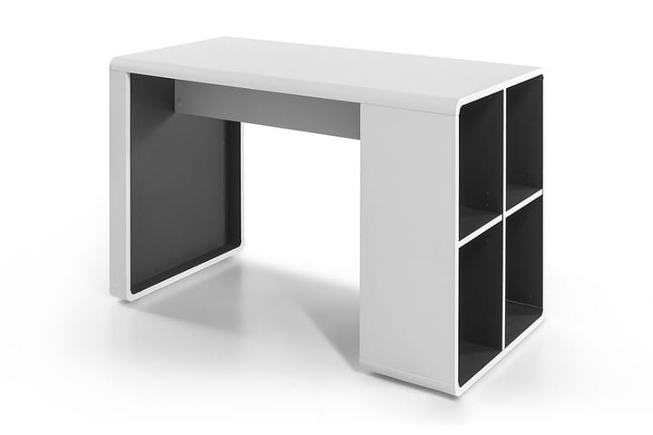Laatikosto Hisiu - Valkoinen/Harmaa - Tietokonepöytä
 - Sähköpöytä & säädettävä työpöytä - Kirjoituspöytä - Kokoontaitettavat pöydät - Marmoripöydät