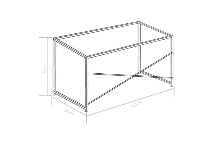 Tietokonepöytä 120x60x70 cm valkoinen ja tammi - Valkoinen - Huonekalut - Pöytä & ruokailuryhmä - Työpöytä
 - Kirjoituspöytä