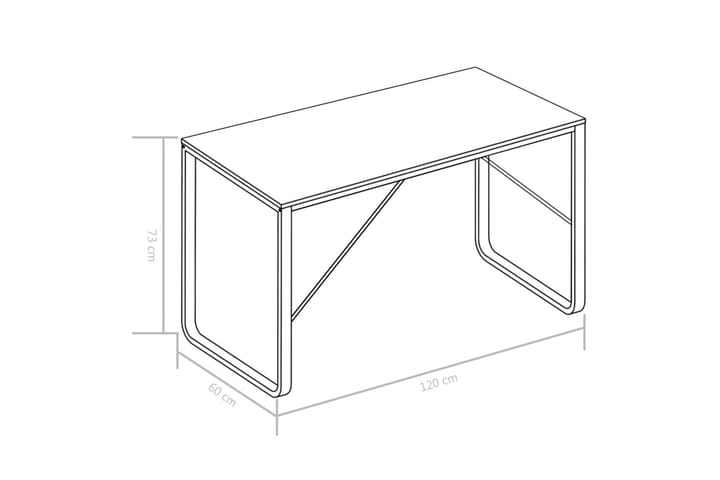 Tietokonepöytä musta ja tammi 120x60x73 cm - Musta - Huonekalut - Pöytä & ruokailuryhmä - Työpöytä
 - Kirjoituspöytä