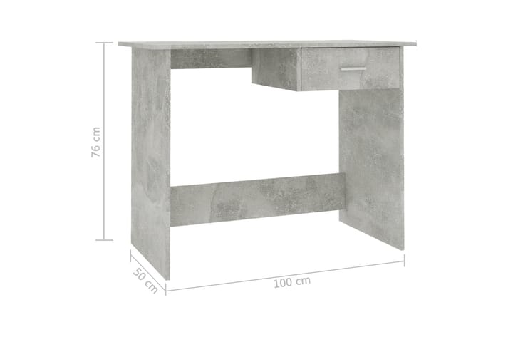 Työpöytä betoninharmaa 100x50x76 cm lastulevy - Harmaa - Huonekalut - Pöytä & ruokailuryhmä - Työpöytä
 - Kirjoituspöytä