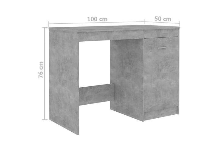 Työpöytä betoninharmaa 100x50x76 cm lastulevy - Harmaa - Huonekalut - Pöytä & ruokailuryhmä - Työpöytä
 - Kirjoituspöytä