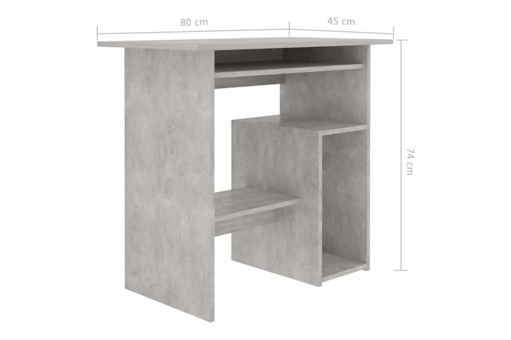 Työpöytä betoninharmaa 80x45x74 cm lastulevy - Huonekalut - Pöytä & ruokailuryhmä - Työpöytä
 - Kirjoituspöytä