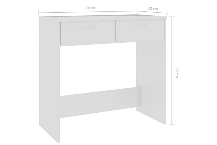 Työpöytä korkeakiilto valkoinen 80x40x75 cm lastulevy - Valkoinen - Huonekalut - Pöytä & ruokailuryhmä - Työpöytä
 - Kirjoituspöytä