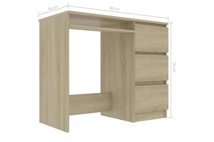 Työpöytä Sonoma-tammi 90x45x76 cm lastulevy - Ruskea - Huonekalut - Pöytä & ruokailuryhmä - Työpöytä
 - Kirjoituspöytä