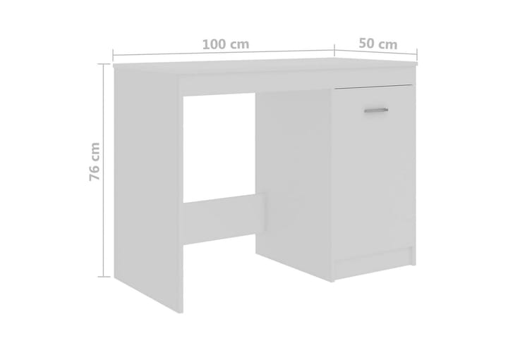 Työpöytä valkoinen 100x50x76 cm lastulevy - Valkoinen - Huonekalut - Pöytä & ruokailuryhmä - Työpöytä
 - Kirjoituspöytä