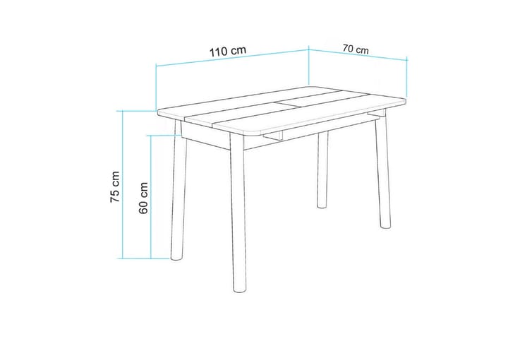 Valsot Ruokapöytä 110 cm - Tammi - Huonekalut - Pöytä & ruokailuryhmä - Ruokapöydät & keittiön pöydät