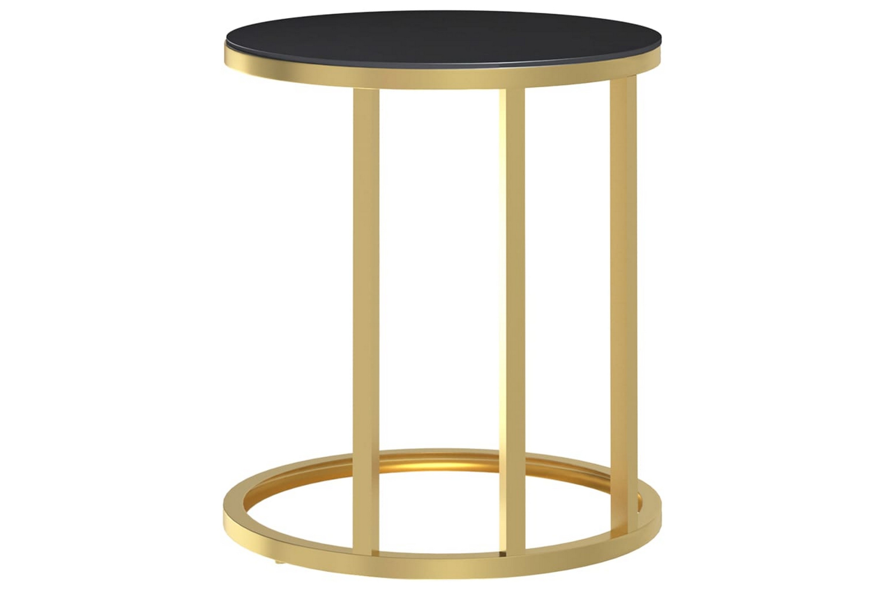 Sivupöytä kulta ja musta 45 cm karkaistu lasi - Kulta