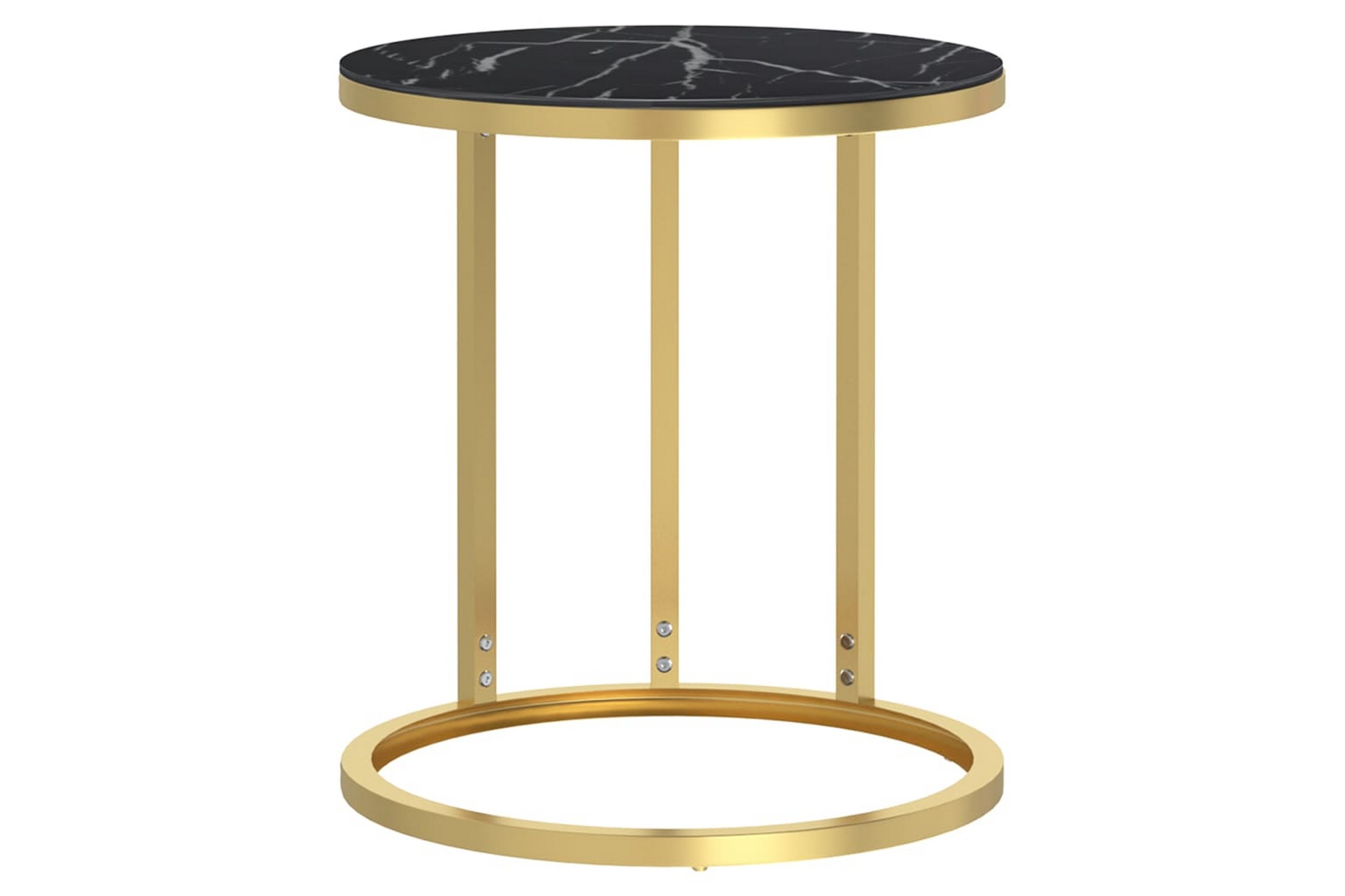 Sivupöytä kulta ja musta marmori 45 cm karkaistu lasi - Kulta